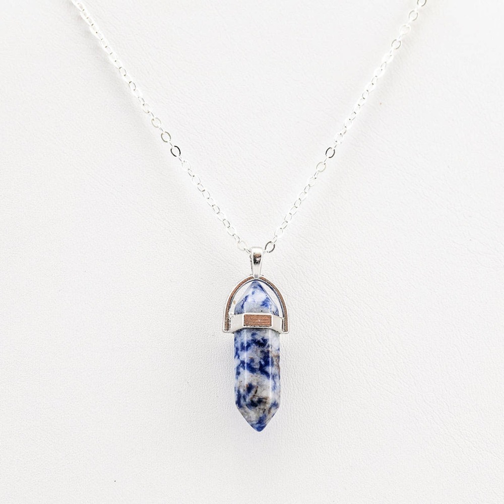 Sodalite Crystal Pendant Necklace